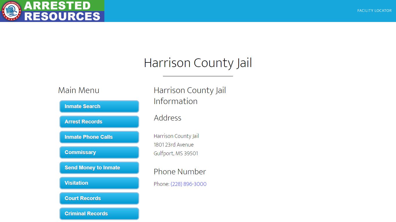 Harrison County Jail - Inmate Search - Gulfport, MS